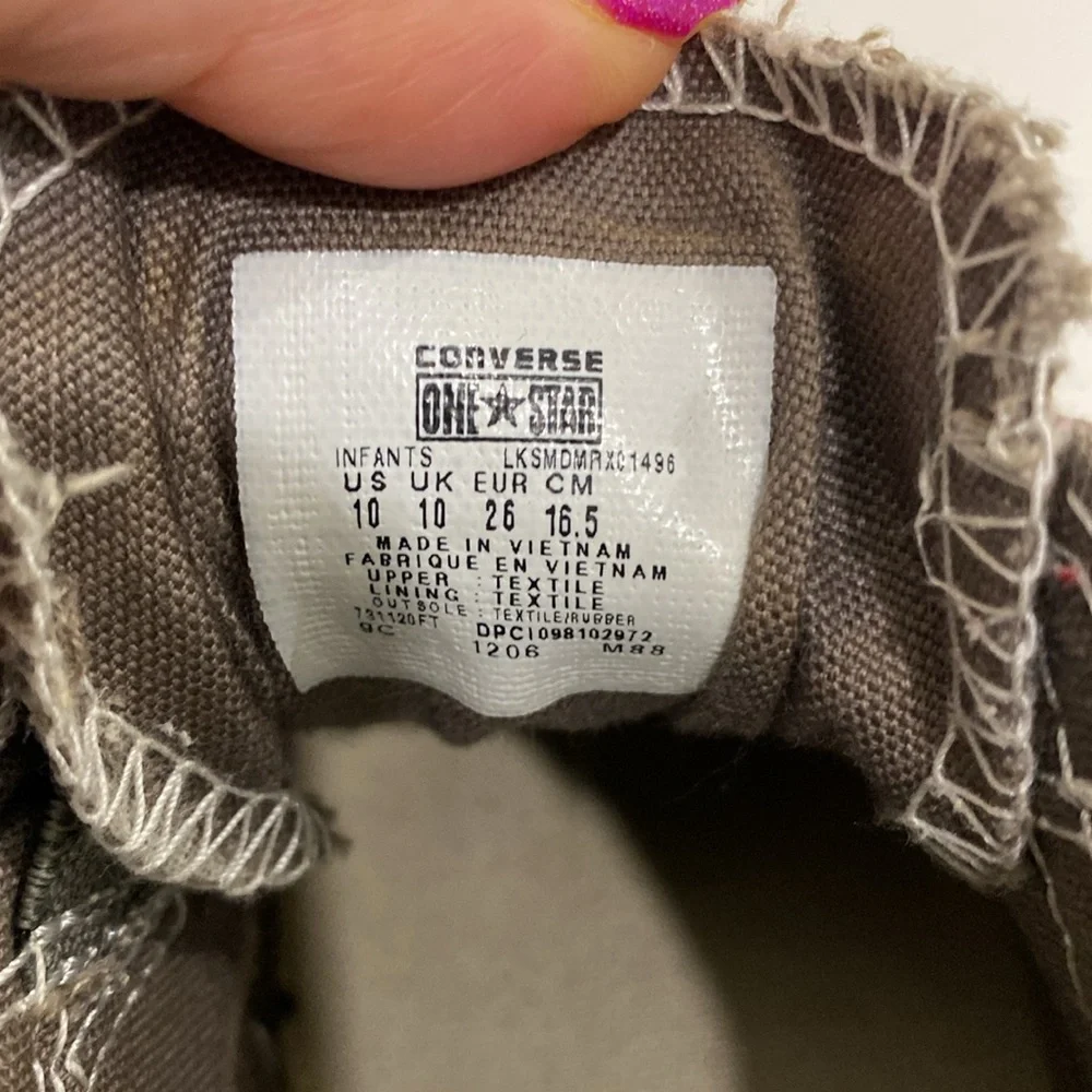 Converse One Star Gray Hook and Loop Sneakers | Size 10 kids